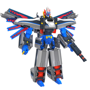 灵动创想列车超人天焰御天青龙儿童小火车玩具三四合体变形机器人