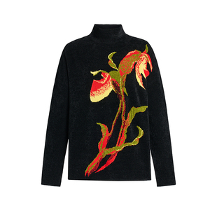 【兰因梦语】ZHUCHONGYUN2026春新款天鹅绒提花廓形毛织套装