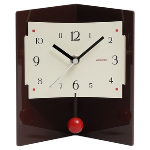 Mandelda玄关创意三角时钟摆件客厅电视柜摆台式座钟表桌面装饰品