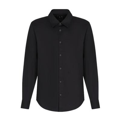 AX/阿玛尼男士翻领长袖纯色衬衫