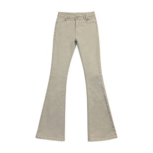 老钱风复古金属纽扣微喇牛仔裤女2026冬季加绒低腰修身显瘦休闲裤