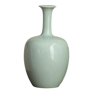 廷怀窑汝窑花瓶原矿陶瓷复古中式家居客厅花插禅意摆件古典瓷瓶