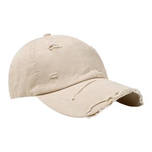 邓为同款帽子复古个性遮阳帽子男款做旧破洞棒球帽子嘻哈百搭弯檐