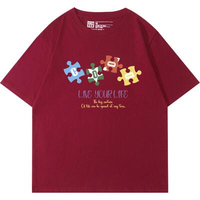 正肩短袖t恤女宽松纯棉半袖女