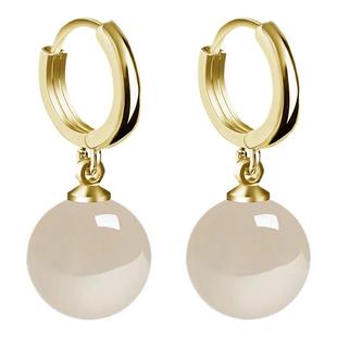 天然玛瑙耳环女珍珠耳饰女正品港风玉质冰种耳坠耳钉2025新款爆款