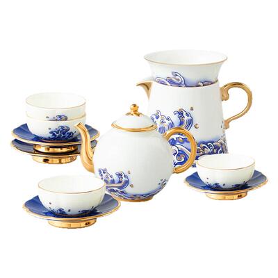 国瓷永丰源海上明珠12头茶具套装高档茶杯茶壶4人位轻奢礼品送礼