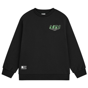 乔丹童装男童加绒卫衣春秋保暖上衣2025新款男童圆领打底衫冬装潮