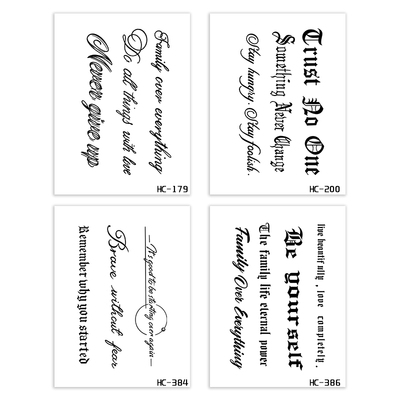 英文字母草本纹身贴男防水持久手臂胸前刺青防搓洗不反光仿真图案