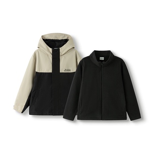 巴拉巴拉童装男童厚外套儿童上衣2026春秋装透湿两件套红色拜年服