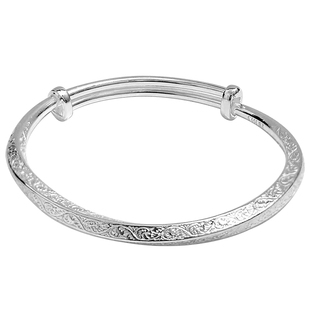 银意坊银手镯女士纯银9999古法新中式卷草纹银镯子年轻款2026新款