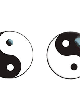 中国风八卦太极图情侣学生耳饰