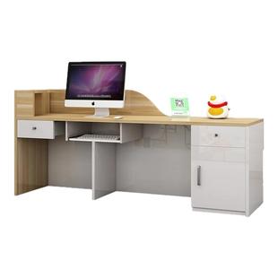 收银台定制烤漆柜台发光吧台理发店服装店小型接待台公司办公前台