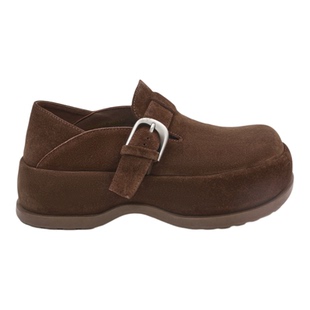 UDV扣带复古真皮勃肯鞋女2025秋季新款懒人单鞋一脚蹬休闲鞋真皮