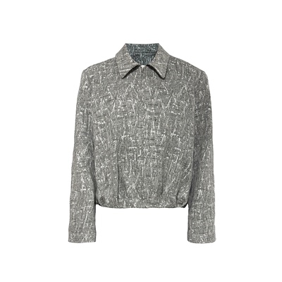 JCAESAR PLEATED JACKET 雪花打褶气球夹克 毛织感提花 下摆打褶