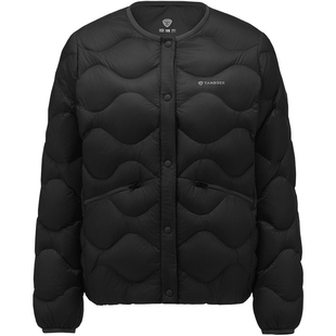 坦博尔无领鸭绒羽绒服女款2025年秋季新款登山徒步防泼水保暖外套