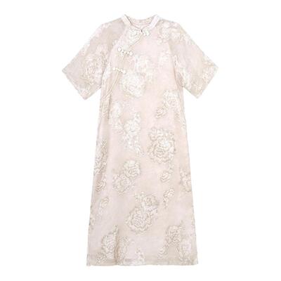 柒院家微胖大码新中式改良连衣裙