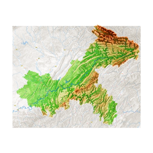 重庆高清3D效果图(电子版)——详细标注/地理/地图/地形/凹凸