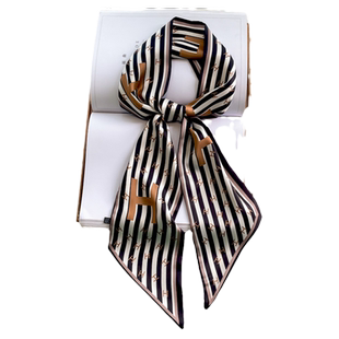 小长条斜角细窄丝巾女春秋夏季飘带装饰丝带护颈围脖子领带薄围巾