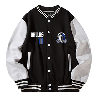 独行侠欧文11号棒球服外套男秋冬款美式复古篮球运动训练夹克上衣