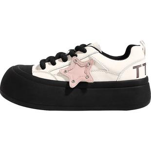 TTKJ鞋子女款2026新款原创设计胖星鞋丑萌星星大头厚底小白鞋女鞋