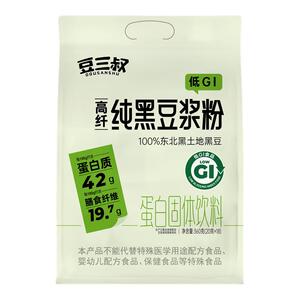 0糖添加豆三叔纯黑豆浆粉360g