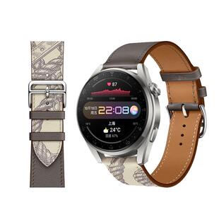适用华为watch5/4/GT3/GT4手表gt6/gt2/gt2e手表带皮质gt6/5/2pro荣耀gs4小米三星智能配件男女款运动替换带