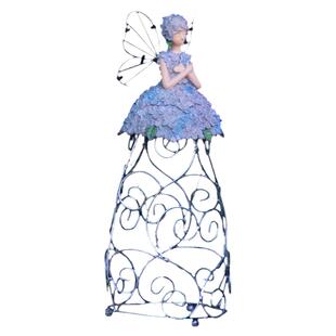 花仙子摆件铁艺爬藤架花架户外阳台庭院花盆植物支撑杆室外小夜灯