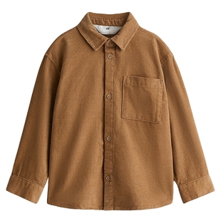 HM童装儿童男童衬衫春季棉质灯芯绒保暖长袖衬衣1295759