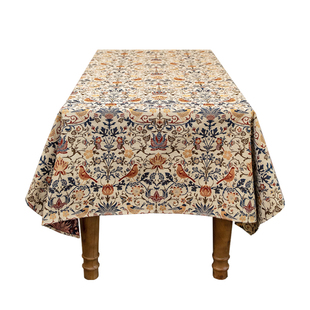 桌布美式复古餐桌布长方形台布 高级氛围感欧式提花茶几盖布定制