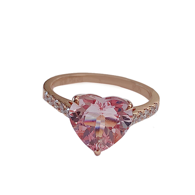 玫瑰金镶嵌天然摩根石珠宝定制