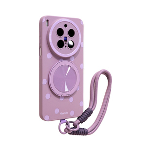 磁吸支架适用vivox300pro手机壳新款女x200promini挂绳x300s波点保护套x300ultra紫色高级感x100巨好看的外壳