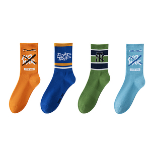 青少年袜子男士纯棉中筒抗菌防臭吸汗无骨运动男生篮球秋冬长筒袜