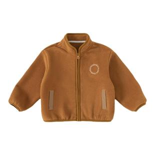 INSbobo女童外套秋冬2025新款纯色上衣儿童摇粒绒外套男童秋装潮