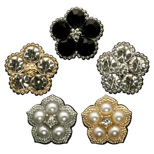 时尚花朵钻扣衬衫纽扣女复古香风小扣子高级感金属扣毛衣装饰钮扣