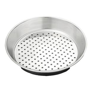 不锈钢冲孔蒸盘圆形带孔蒸格双耳蒸笼盘平底饭盘大孔漏盘沥水盘子