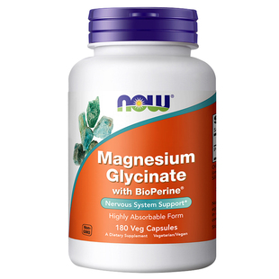 nowfoods诺奥美国进口双甘氨酸镁片补充剂食品级旗舰店正品睡眠