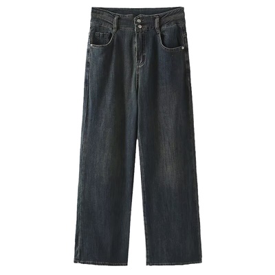 宛宛高腰显瘦牛仔喇叭裤