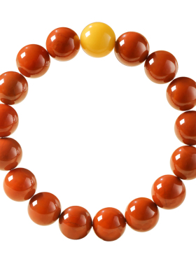 宫廷御用级满肉柿子红南红手串