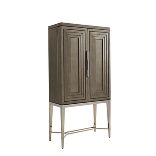 美式乡村实木酒柜客厅展示柜可移动定制个性艺术酒柜高端碗柜香槟