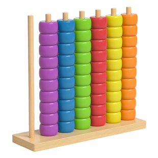 蒙氏早教具多彩串珠对对碰珠子幼儿园宝宝专注力训练颜色配对玩具