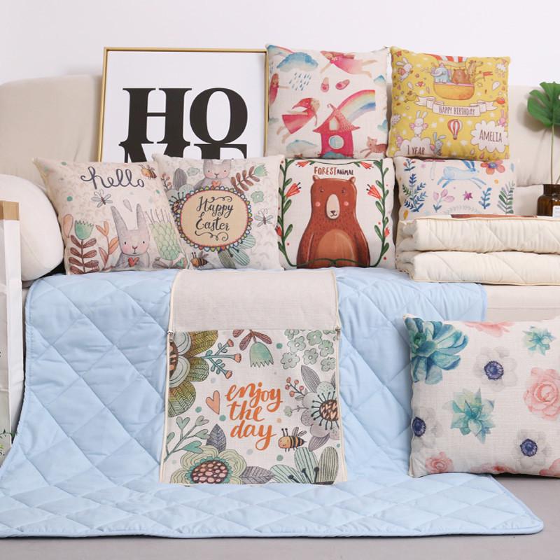 抱枕被子两用小清新办公室靠垫被汽车靠枕头午睡空调小毯子二合一