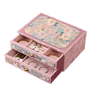 多祝高档首饰盒收纳盒大容量女孩黄金珐琅珠宝首饰盒轻奢高档礼盒
