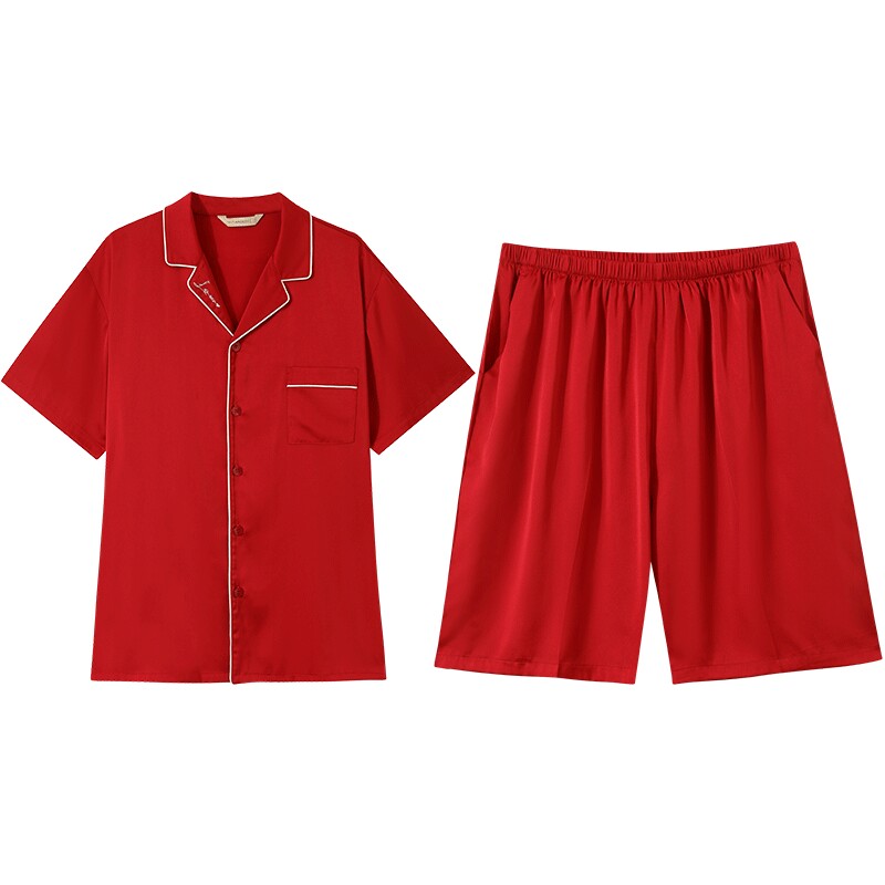 秋鹿情侣红色睡衣女夏季