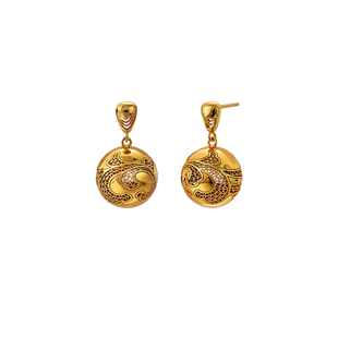 白岚缠枝花丝球耳坠925银耳饰耳环女气质高级ED4838