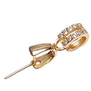 包邮小吊坠扣头玉坠扣纯银镀18K金扣diy翡翠吊坠银扣头项链扣配件