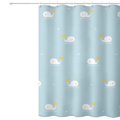 浴帘防水布套装打孔卫生间