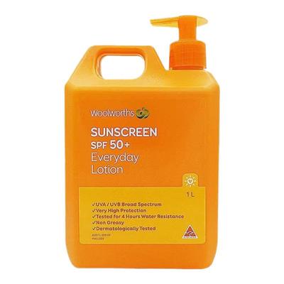 澳大利亚直邮Woolworths防晒霜水杨酸轻薄SPF50+防紫外线正品1L
