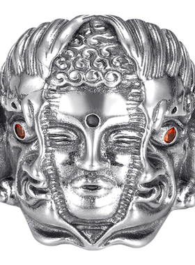 GDE男士纯银做旧佛魔戒指