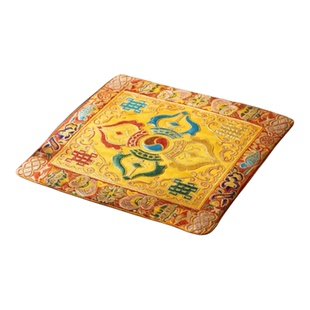 藏式法器垫子刺绣法轮金刚铃杵垫密宗佛像垫子铃杵垫供水碗垫杯垫