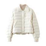 晴雨雪轻薄排骨羽绒服女短款2025新款90白鸭绒韩版时尚杏色冬外套